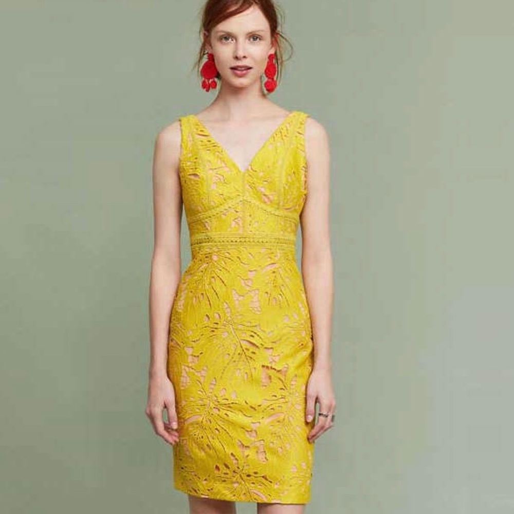 Maeve yellow lace dress